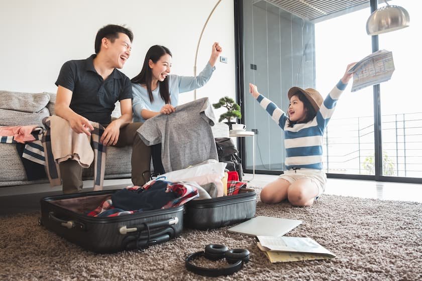 家族旅行を楽しみにしている様子