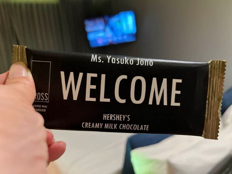 ゲストの名前がはいったチョコレート