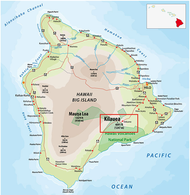 ハワイ島の地図