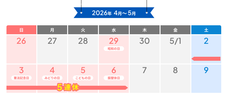 2026年カレンダー