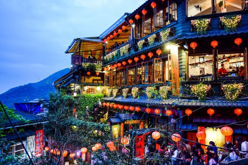 幻想的な夜の九份