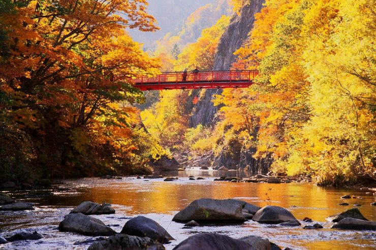 定山渓温泉の紅葉