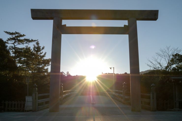 伊勢神宮 宇治橋新鳥居冬至