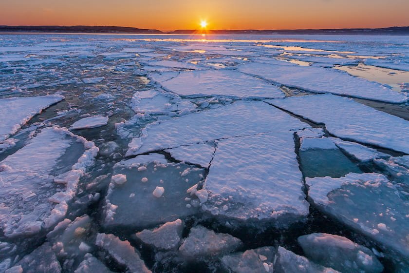 網走流氷観光砕氷船おーろら船上からの景色