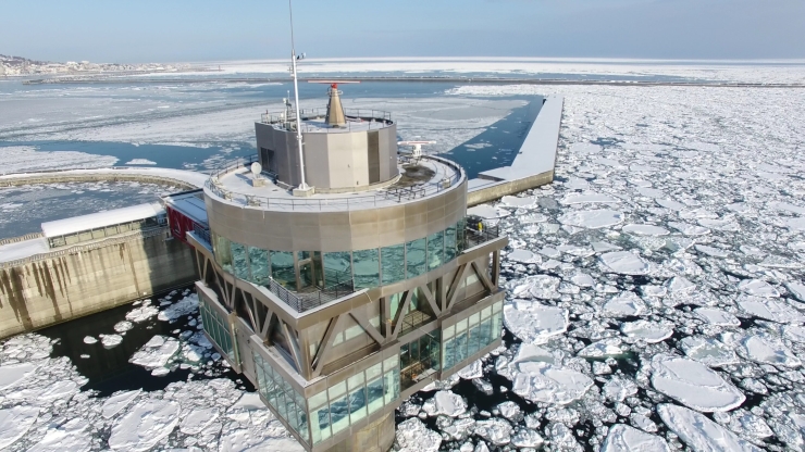 流氷タワー空撮 提供:紋別観光振興公社