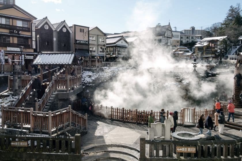 草津温泉のシンボル「湯畑」