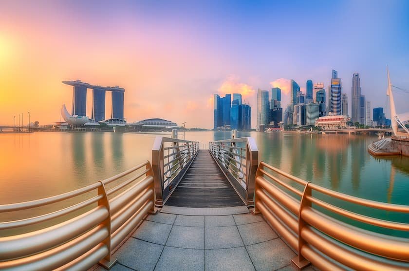 夕暮れのマリーナベイサンズ